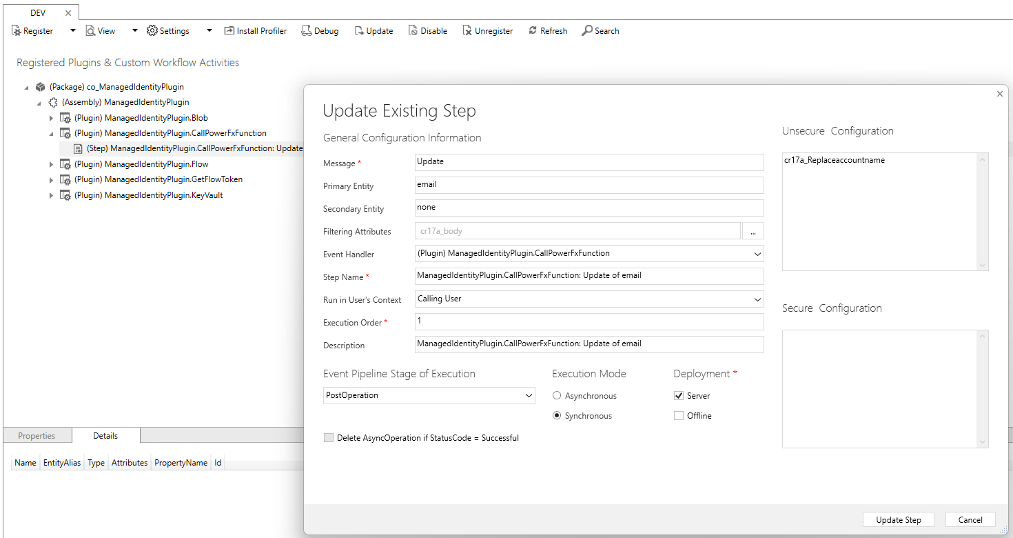 Plugin Registration Step