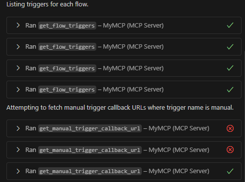 Triggers listed for each flow