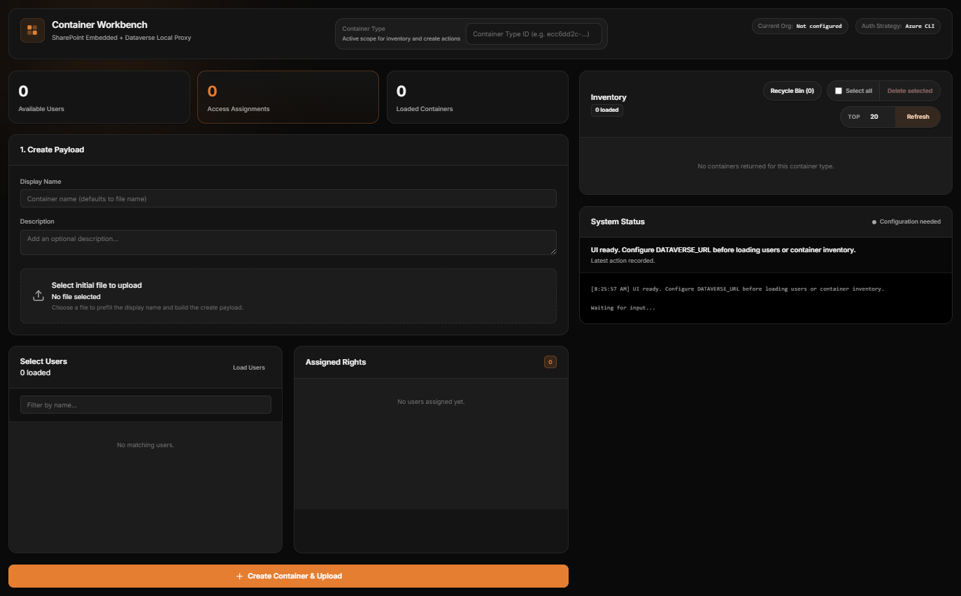 SharePoint Embedded workbench shell